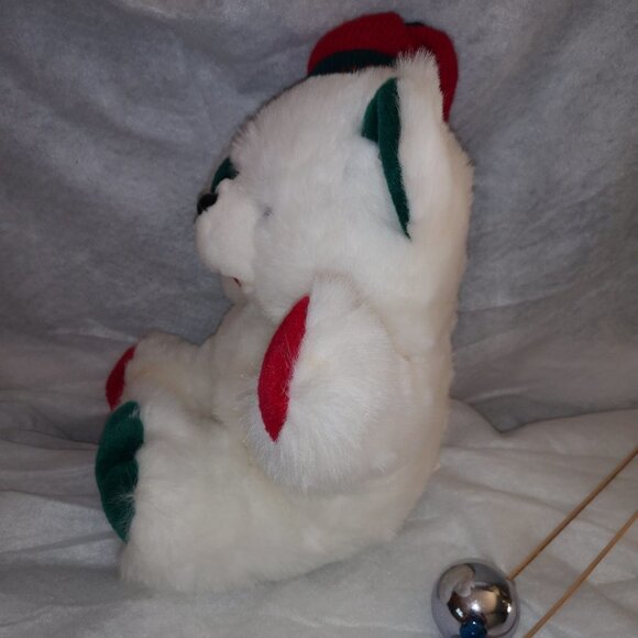 Vintage Terra Nova (division of Ganz) 1994 Edition Stuffed White Christmas Bear - Picture 4 of 5
